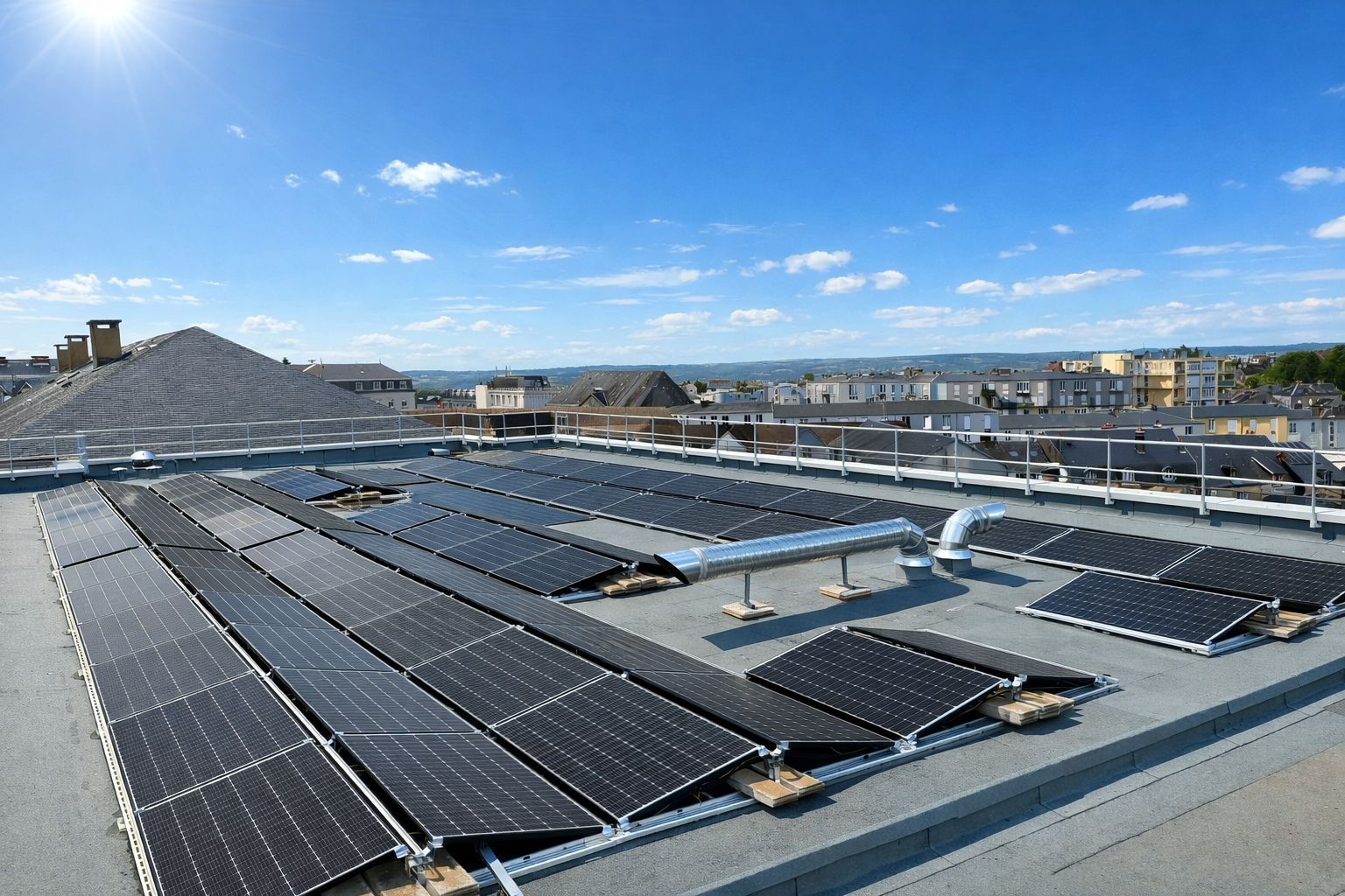 Toiture photovoltaïque sur bâtiment public